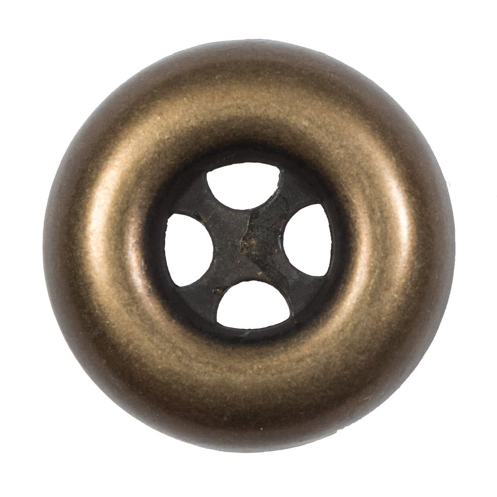 Italian Antique Gold Metal 4-Hole Button - 54L/34mm Italian Antique Gold Metal 4-Hole Button - 54L/34mm