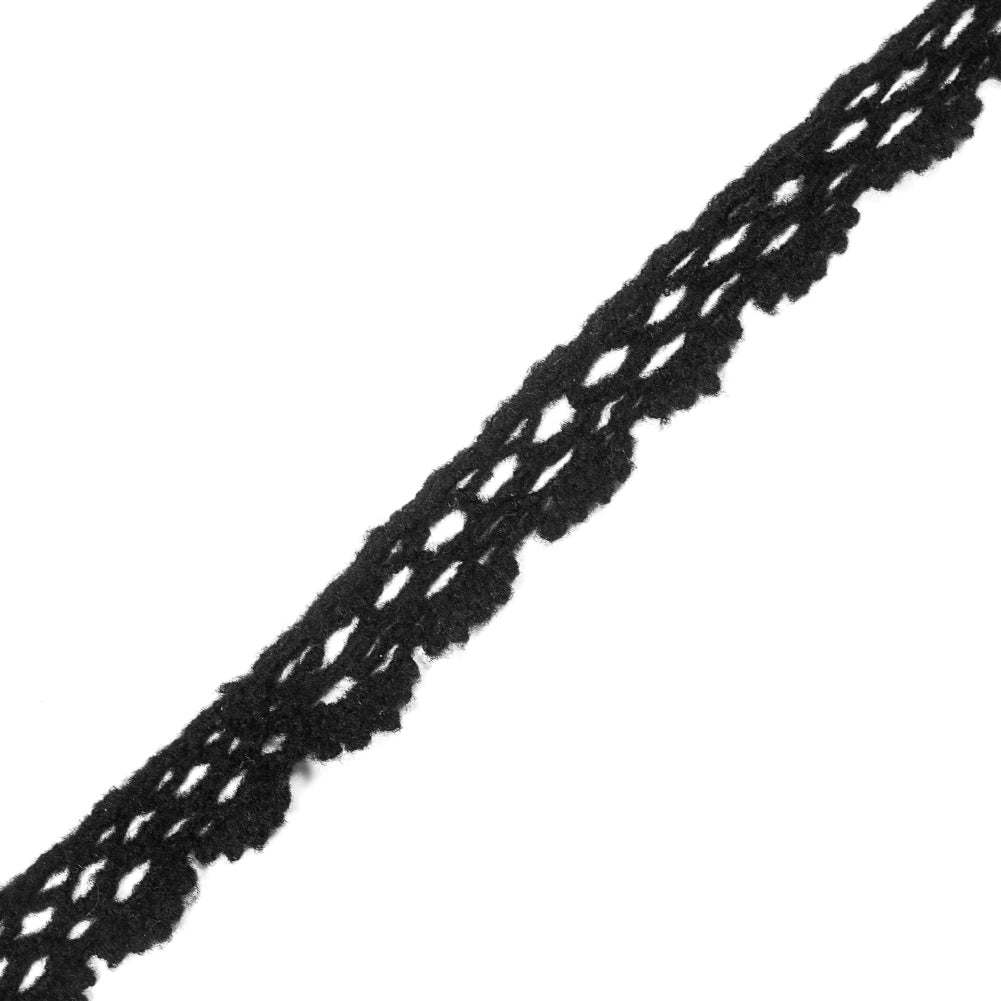Black Crochet Wool Trim - 1.375" Black Crochet Wool Trim - 1.375"