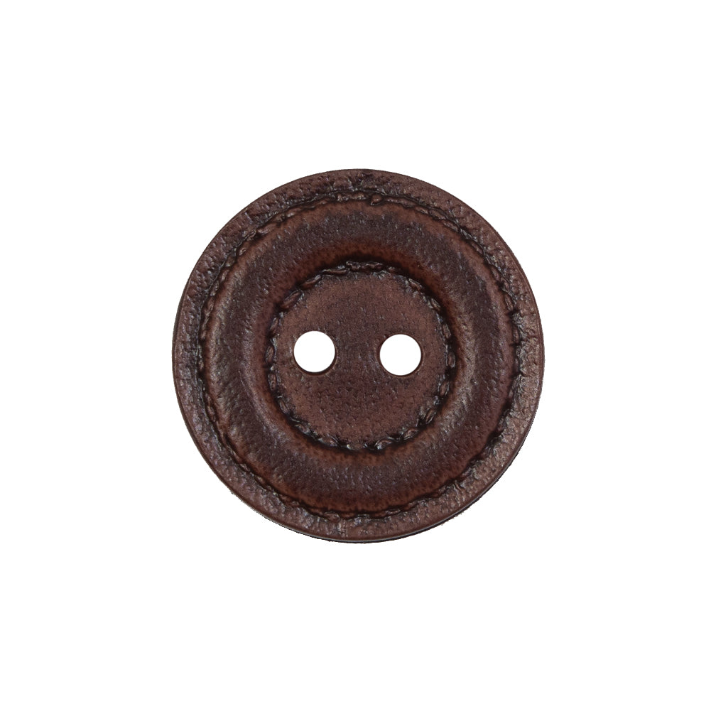 Brown Faux Leather Plastic 2-Hole Button - 36L/23mm Brown Faux Leather Plastic 2-Hole Button - 36L/23mm