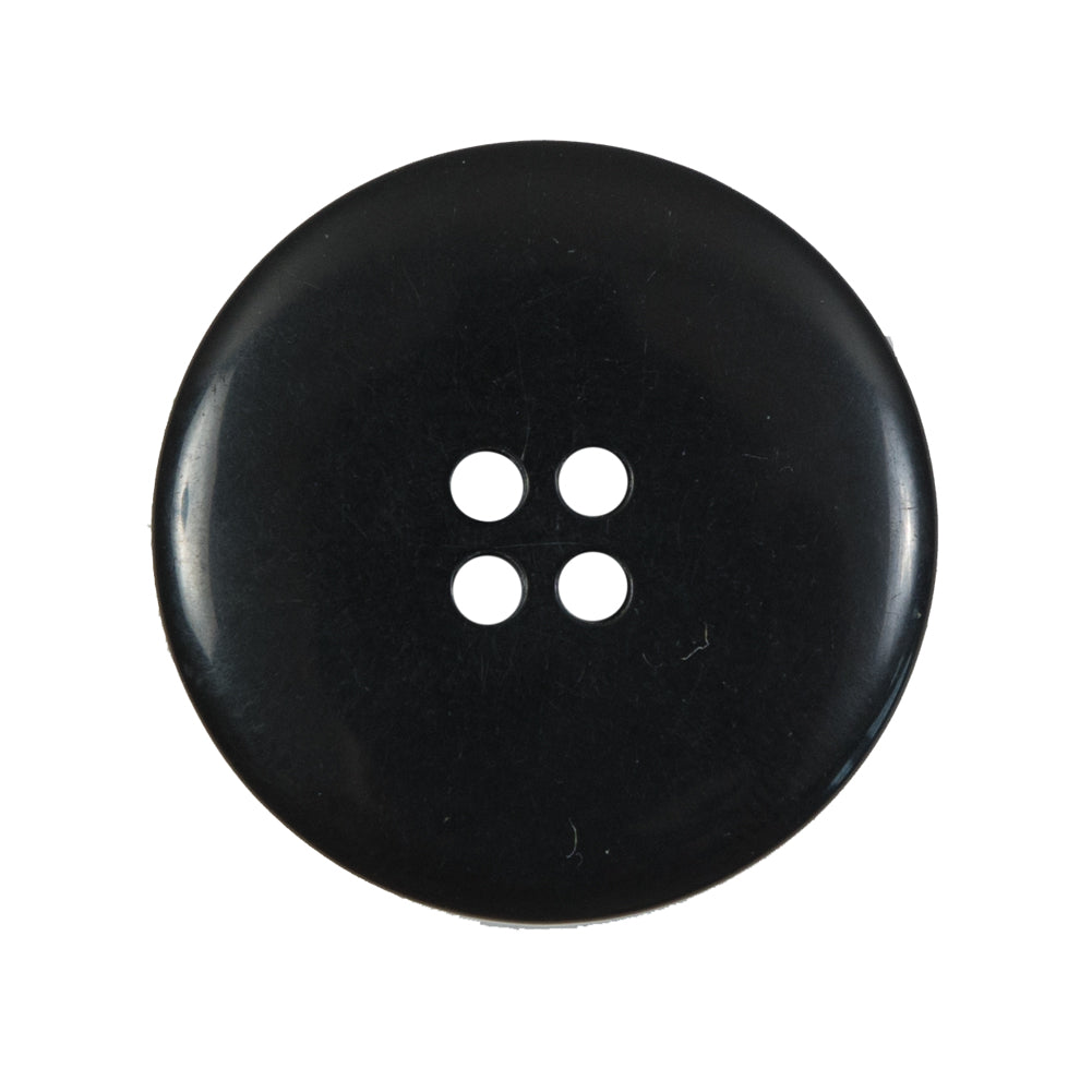 Black Plastic 4-Hole Button - 44L/28mm Detail Black Plastic 4-Hole Button - 44L/28mm Detail