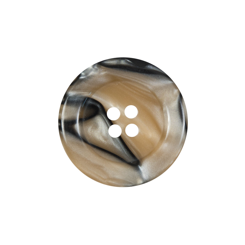 Beige and Black Plastic 4-Hole Button - 36L/23mm Beige and Black Plastic 4-Hole Button - 36L/23mm