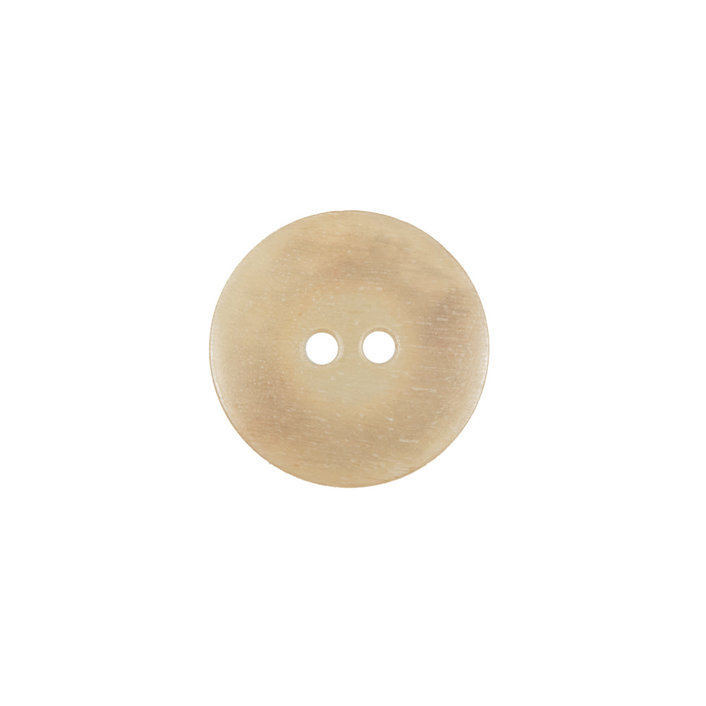Beige Horn 2-Hole Button - 24L/15mm Detail Beige Horn 2-Hole Button - 24L/15mm Detail