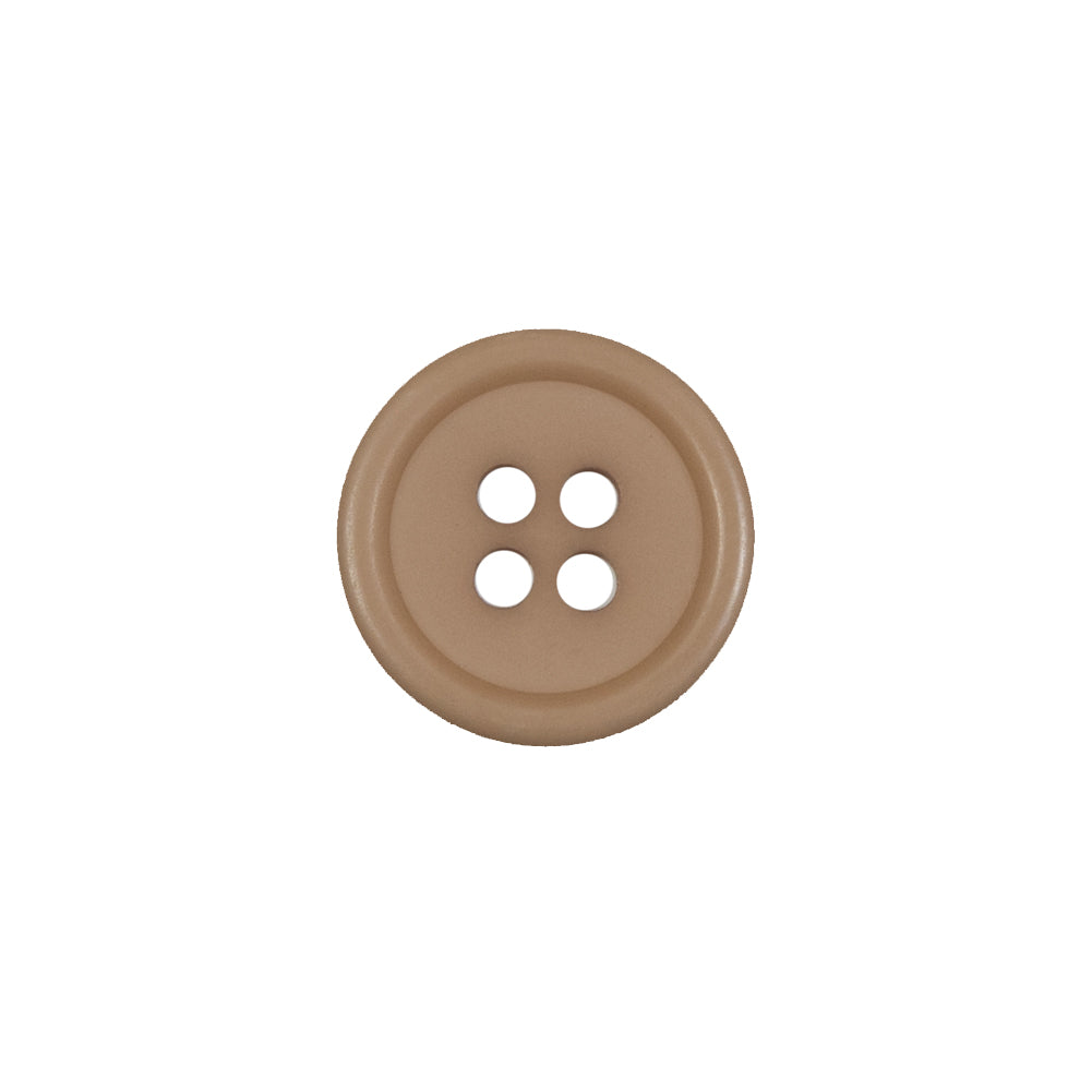 Tan Plastic 4-Hole Button - 24L/15mm Tan Plastic 4-Hole Button - 24L/15mm