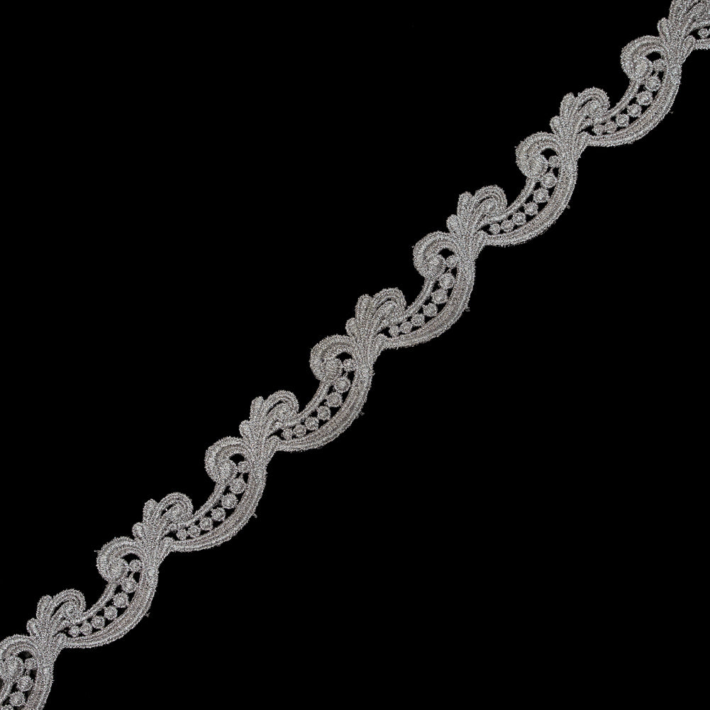 Metallic Light Pink Guipure Lace Trim - 1.25" Metallic Light Pink Guipure Lace Trim - 1.25"