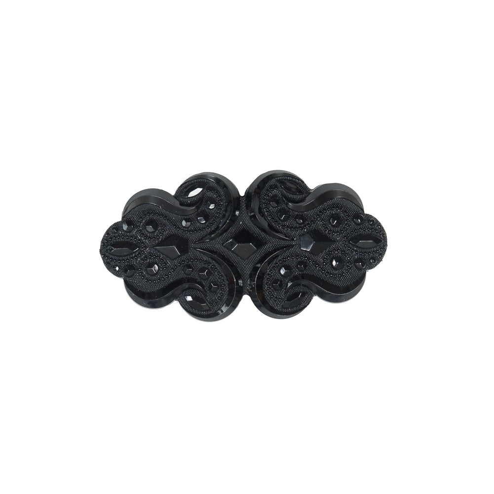 Italian Black Etched Brooch - 2.25" x 1" Italian Black Etched Brooch - 2.25" x 1"