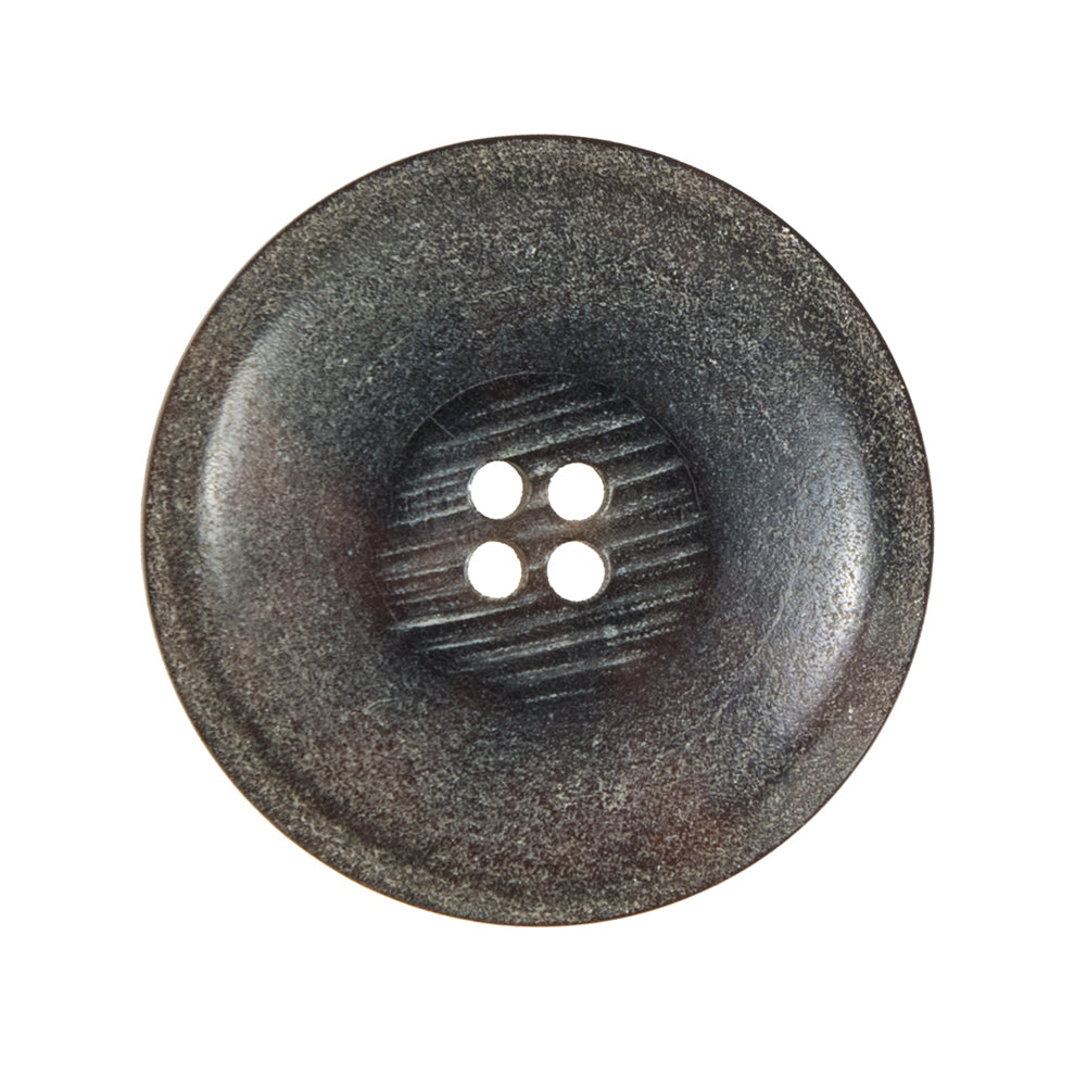 Italian Brown Horn 4-Hole Button - 44L/28mm Detail Italian Brown Horn 4-Hole Button - 44L/28mm Detail