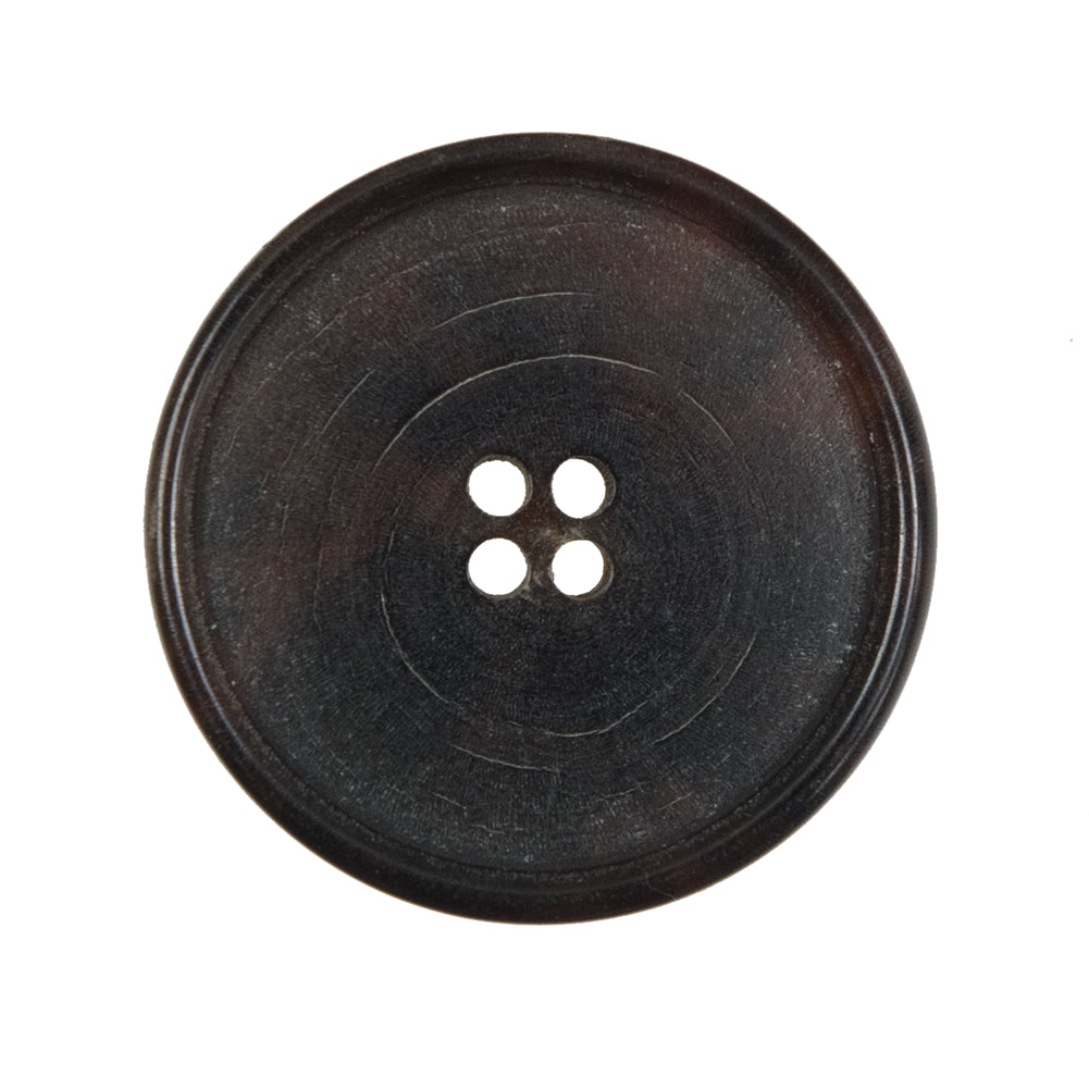 Italian Brown Horn 4-Hole Button - 44L/28mm Italian Brown Horn 4-Hole Button - 44L/28mm