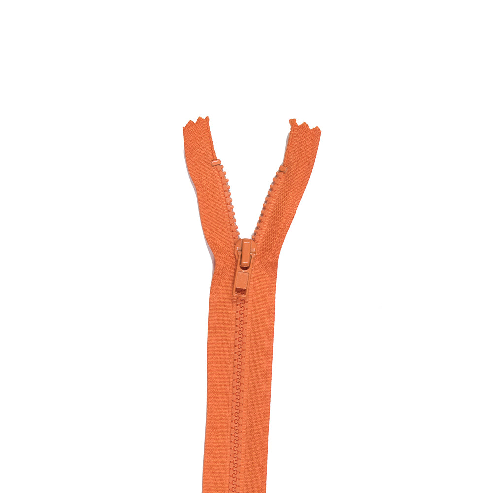 Orange Closed Bottom Plastic Molded Zipper - 6.5" Orange Closed Bottom Plastic Molded Zipper - 6.5"