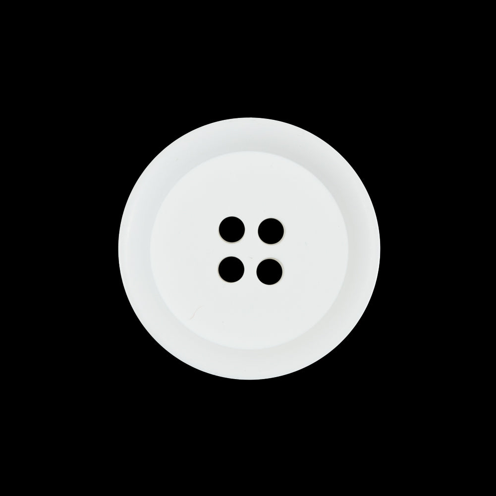 White Plastic 4-Hole Button - 34L/21.5mm White Plastic 4-Hole Button - 34L/21.5mm