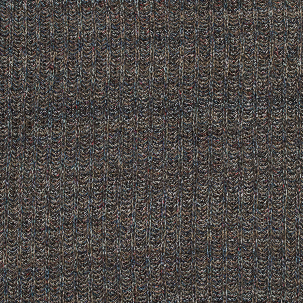 Italian Taupe and Blue Chunky Wool Knit Italian Taupe and Blue Chunky Wool Knit