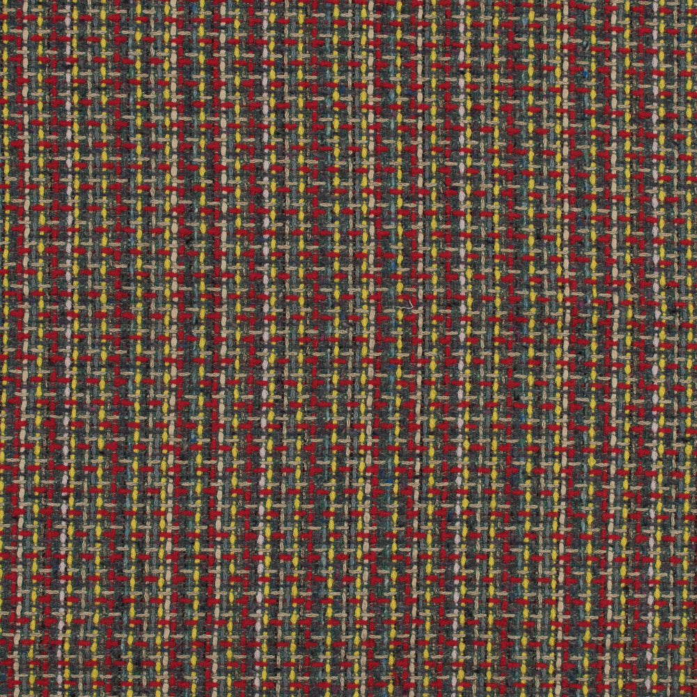 Red, Green and Yellow Woven Wool Tweed Red, Green and Yellow Woven Wool Tweed