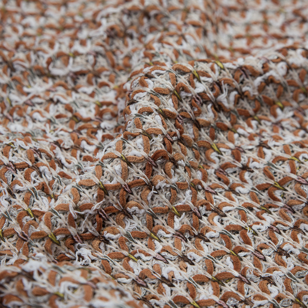 Italian White and Orange Blended Wool Knit Full Italian White and Orange Blended Wool Knit Full