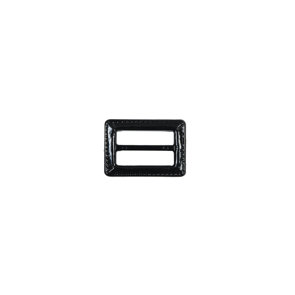 Black Laquered Leather Buckle - 0.75 x 1 - Detail Black Laquered Leather Buckle - 0.75 x 1 - Detail