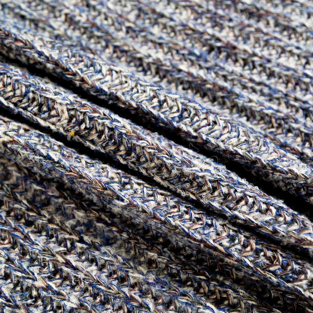 Italian Gray and Royal Blue Chunky Wool Knit Detail Italian Gray and Royal Blue Chunky Wool Knit Detail