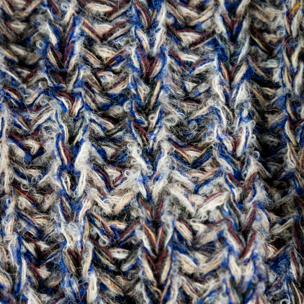 Italian Gray and Royal Blue Chunky Wool Knit Full Italian Gray and Royal Blue Chunky Wool Knit Full