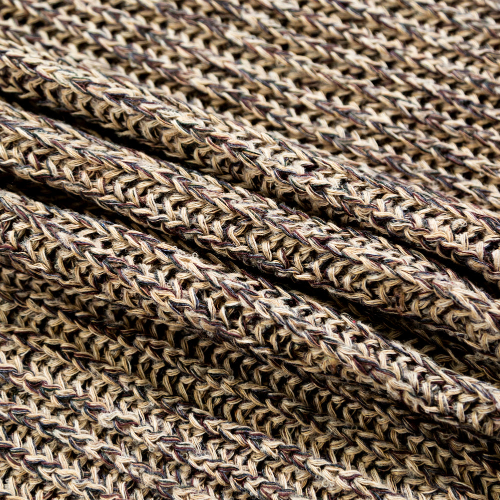 Italian Taupe and Burgundy Chunky Wool Knit Detail Italian Taupe and Burgundy Chunky Wool Knit Detail