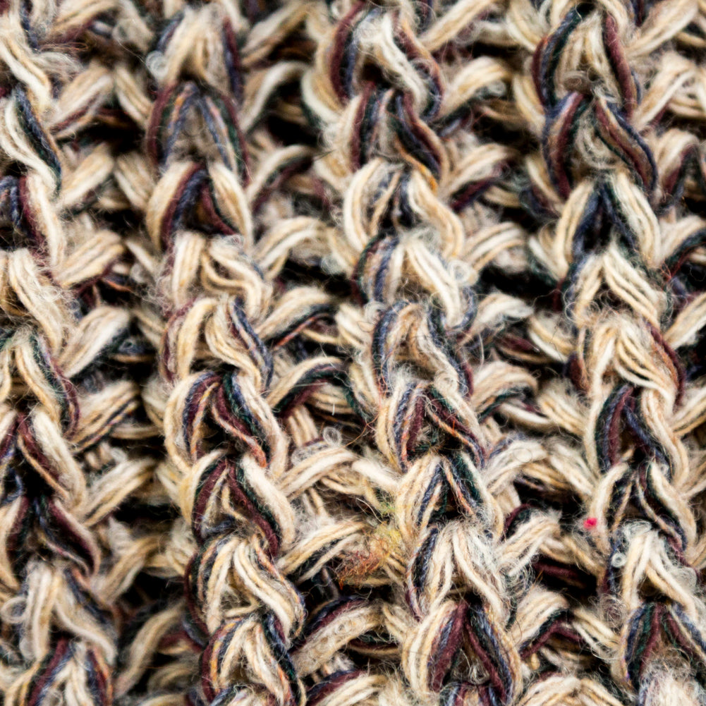 Italian Taupe and Burgundy Chunky Wool Knit Full Italian Taupe and Burgundy Chunky Wool Knit Full