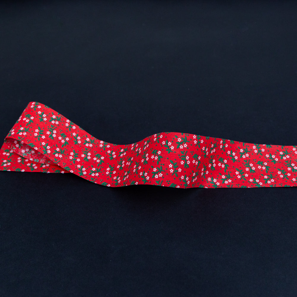 Red, Green and White Floral Christmas Ribbon - 1.875" Red, Green and White Floral Christmas Ribbon - 1.875"