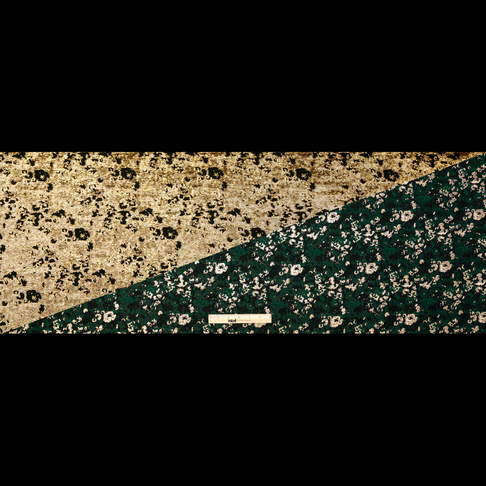 Forest Green and Metallic Gold Abstract Jacquard Full Forest Green and Metallic Gold Abstract Jacquard Full