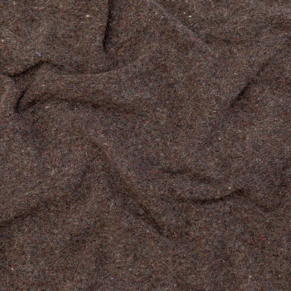 Muted Brown Heathered and Speckled Fuzzy Wool Knit Muted Brown Heathered and Speckled Fuzzy Wool Knit