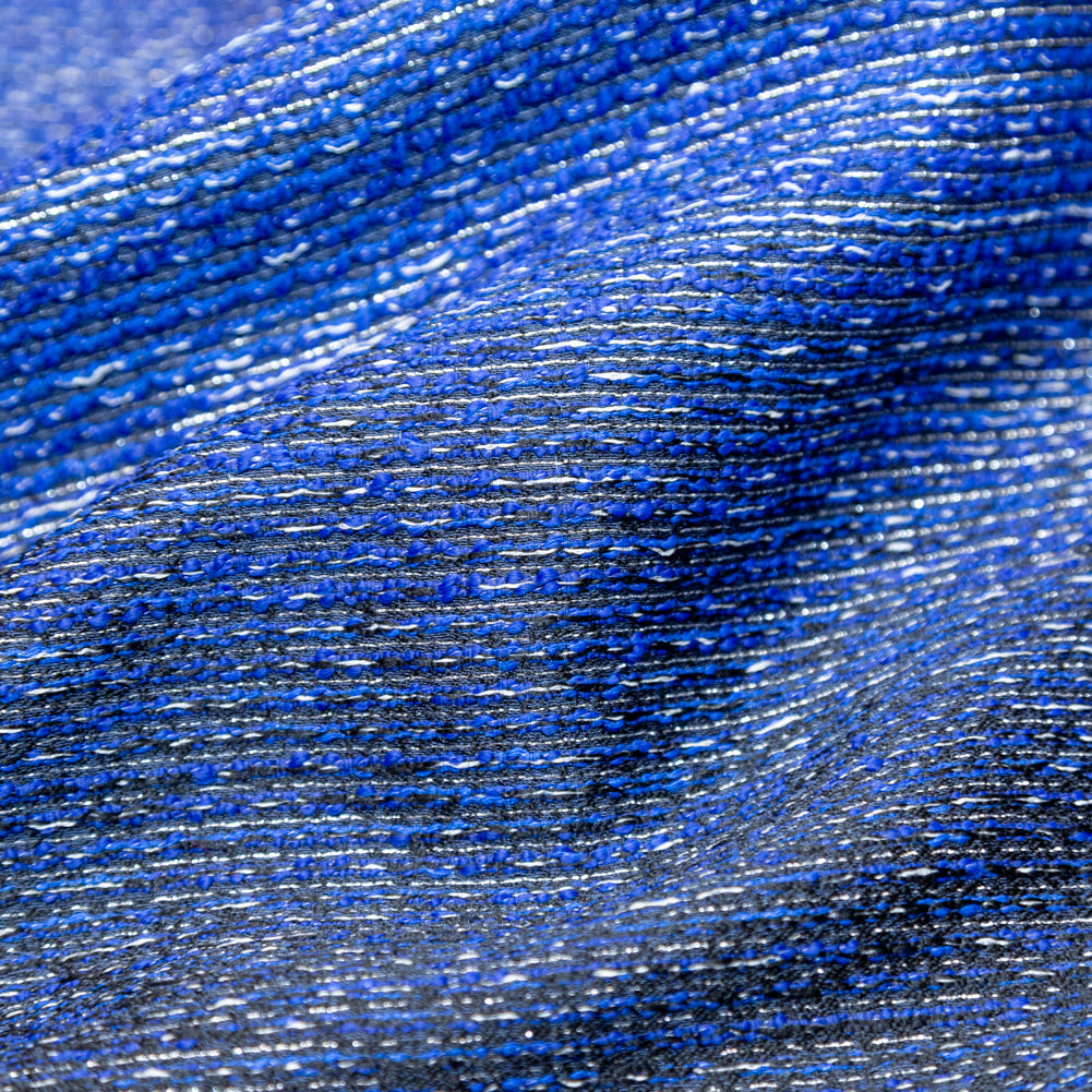 Royal Blue, Black and Metallic Silver Striped Woven Detail Royal Blue, Black and Metallic Silver Striped Woven Detail