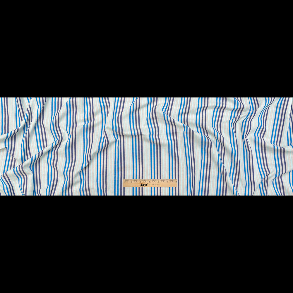 Cotton Voile - Navy, Cobalt and Baby Blue Stripes Full Cotton Voile - Navy, Cobalt and Baby Blue Stripes Full
