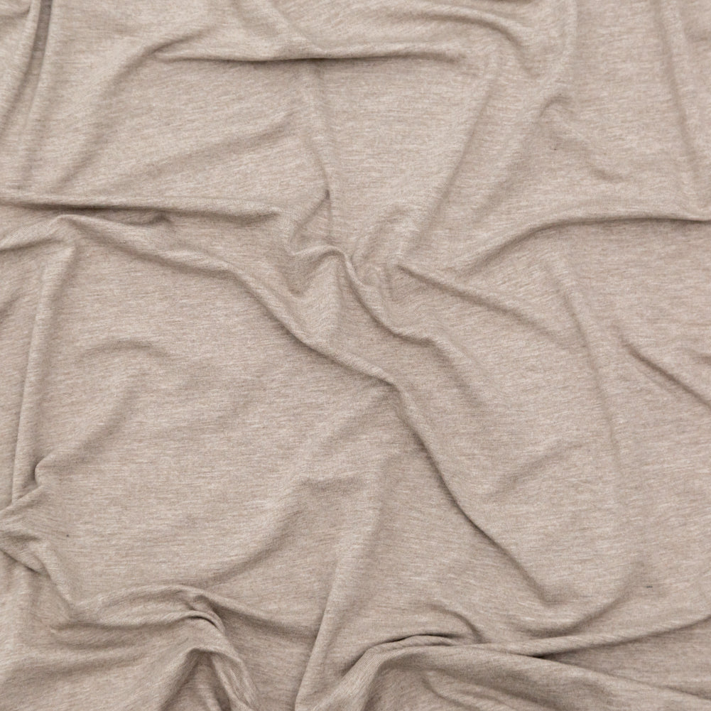 Italian Heathered Beige Stretch Rayon Jersey Italian Heathered Beige Stretch Rayon Jersey