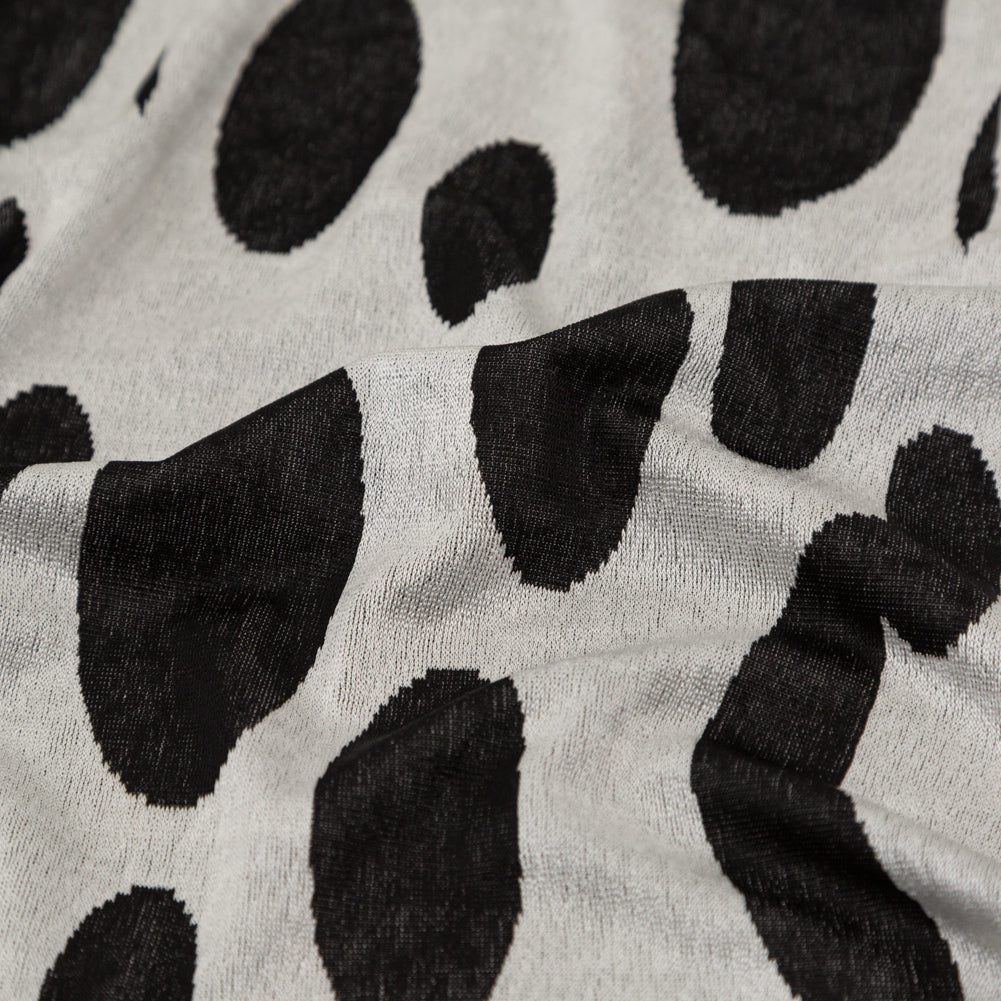 Silver and Black Spotted Stretch Knit Detail Silver and Black Spotted Stretch Knit Detail