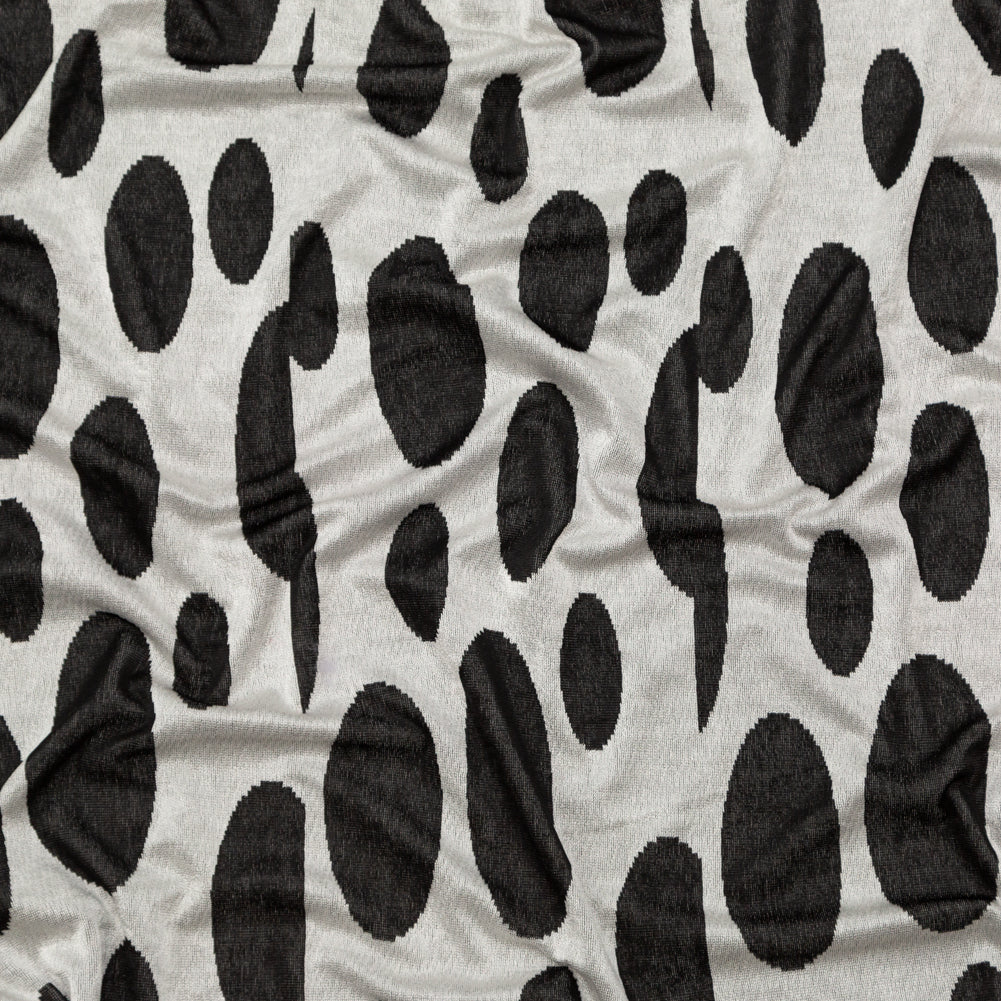 Silver and Black Spotted Stretch Knit Silver and Black Spotted Stretch Knit