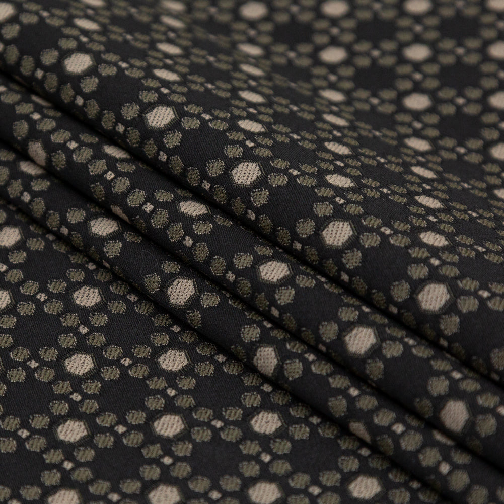 Rag & Bone Black, Bronze and Green Geometric Stretch Jacquard Folded Rag & Bone Black, Bronze and Green Geometric Stretch Jacquard Folded