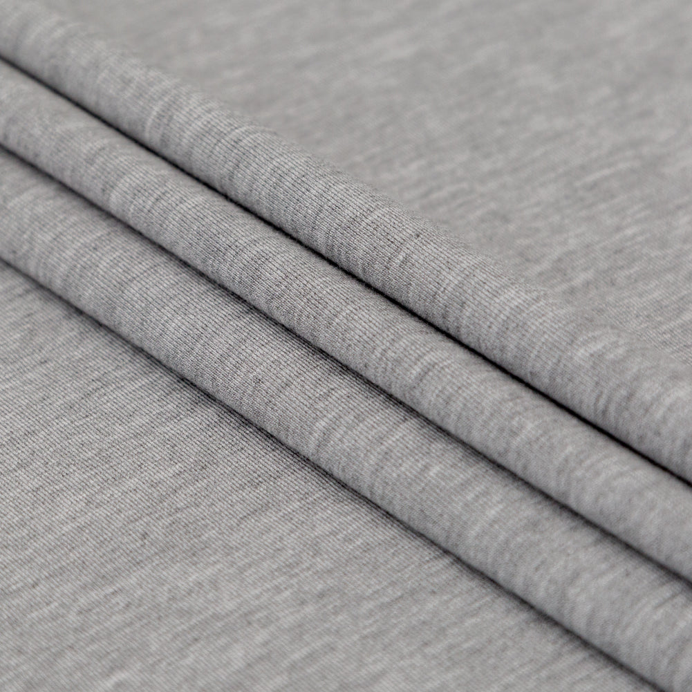 Italian Heathered Gray Brushed Back Viscose Jersey Folded Italian Heathered Gray Brushed Back Viscose Jersey Folded