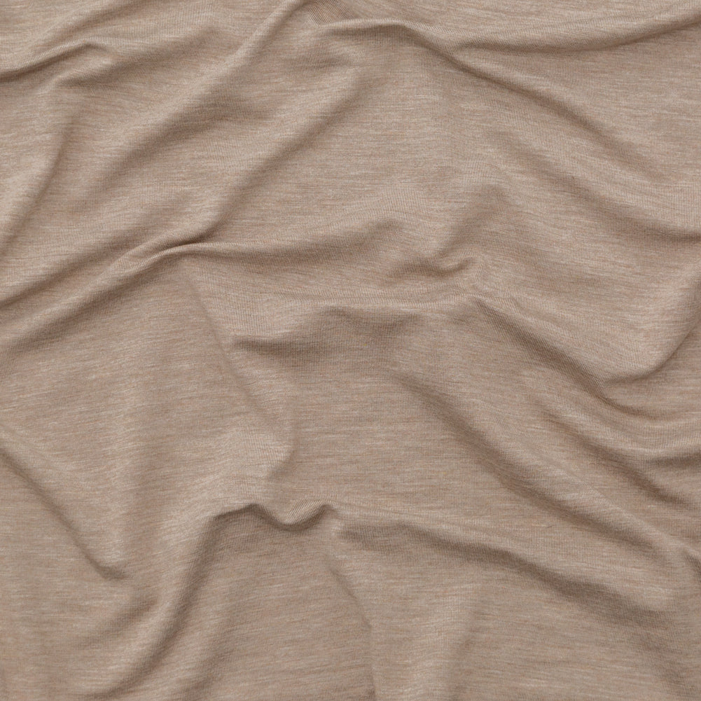 Italian Heather Taupe Stretch Viscose Jersey Italian Heather Taupe Stretch Viscose Jersey