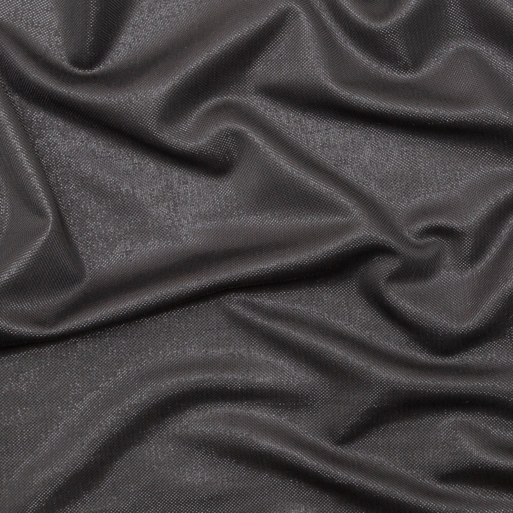 Italian Metallic Black Knit Pique Italian Metallic Black Knit Pique