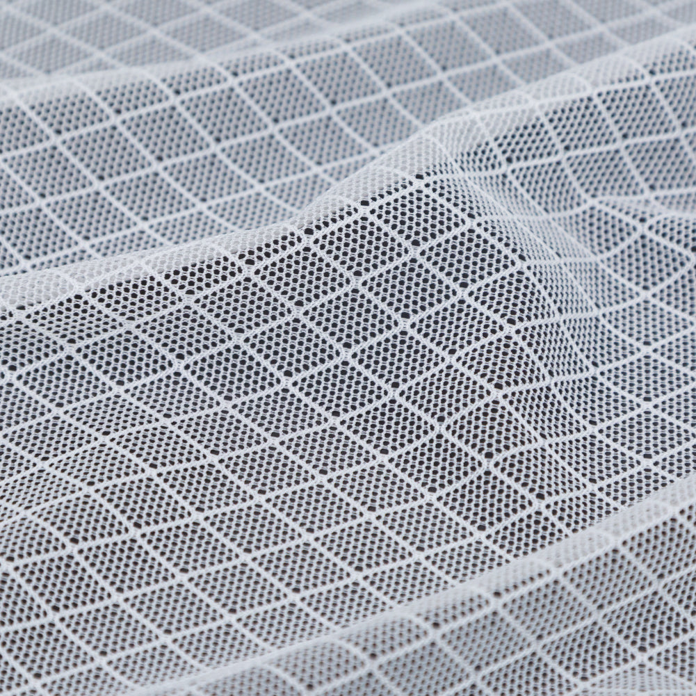 White Stretch Diamond Mesh Detail White Stretch Diamond Mesh Detail
