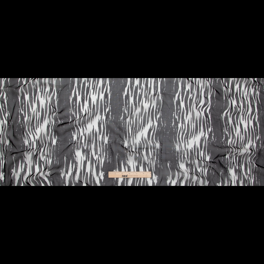 Black and White Abstract Silk Chiffon Full Black and White Abstract Silk Chiffon Full