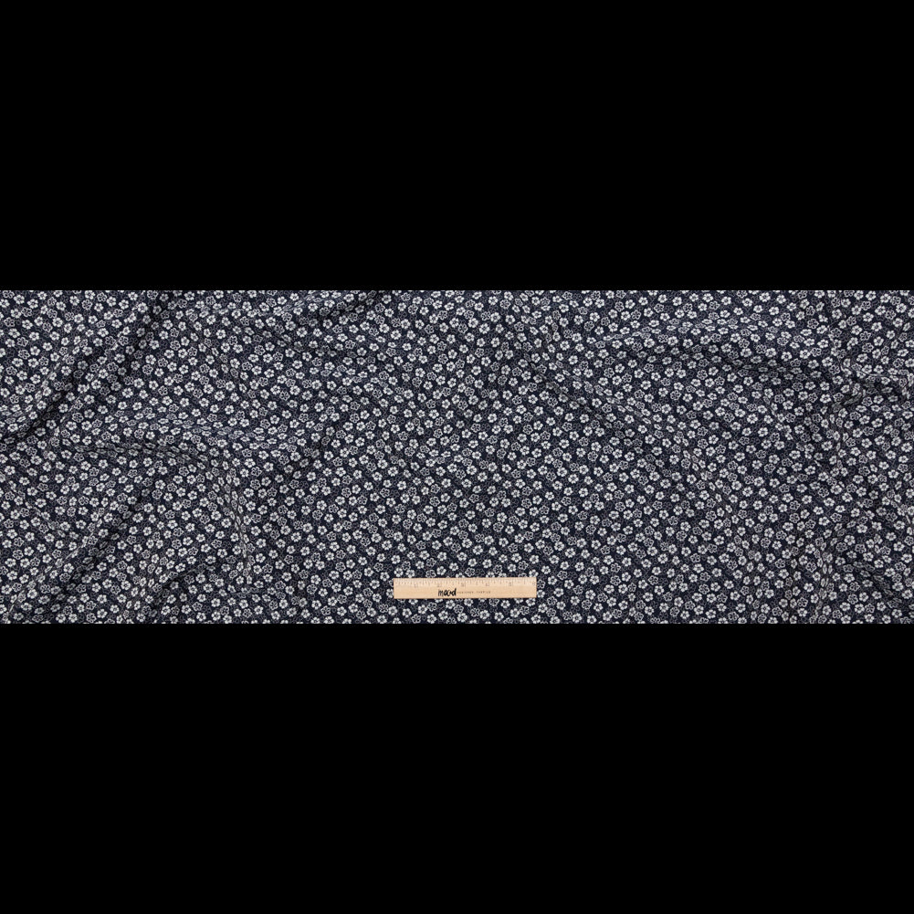 French Navy and White Floral Jacquard Full French Navy and White Floral Jacquard Full