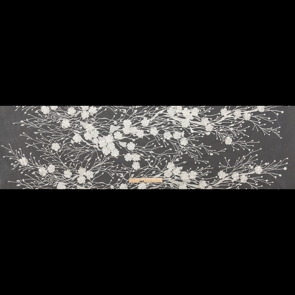 3D Embroidered Lace - Off-White Floral Full 3D Embroidered Lace - Off-White Floral Full