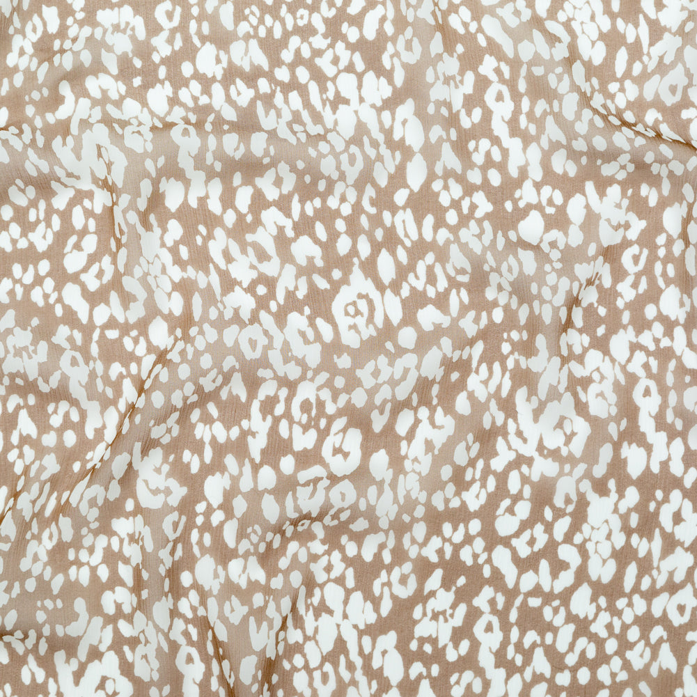 Wicker Ground and Cream Cobb Abstract Crinkled Silk Chiffon Wicker Ground and Cream Cobb Abstract Crinkled Silk Chiffon