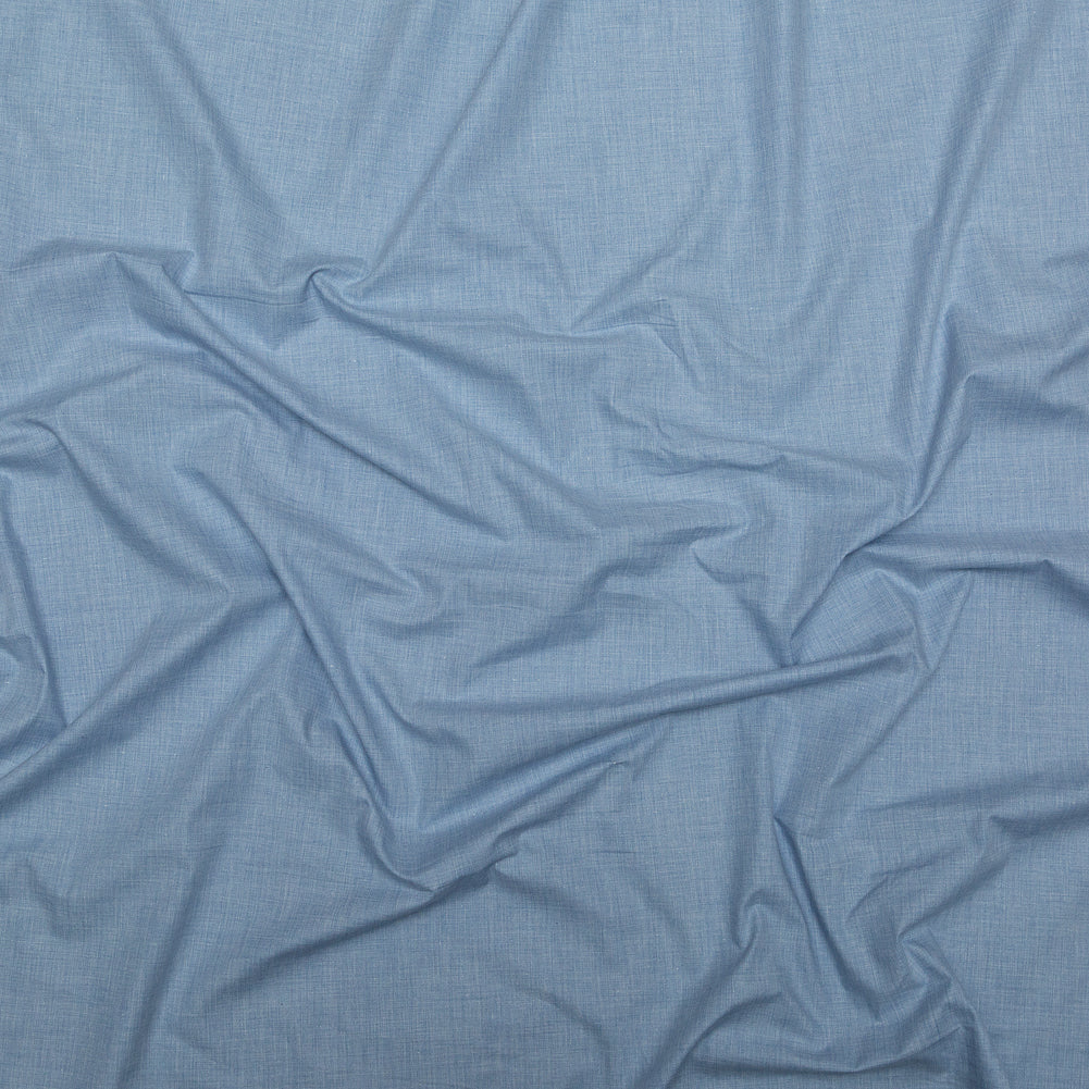 Italian Heathered Blue Cotton Shirting Italian Heathered Blue Cotton Shirting