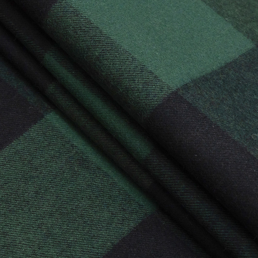 Buffalo Check Cotton Flannel - Black and Green - Seco Collection Detail Buffalo Check Cotton Flannel - Black and Green - Seco Collection Detail