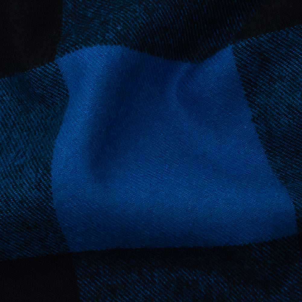 Buffalo Check Cotton Flannel - Black and Blue - Seco Collection Full Buffalo Check Cotton Flannel - Black and Blue - Seco Collection Full