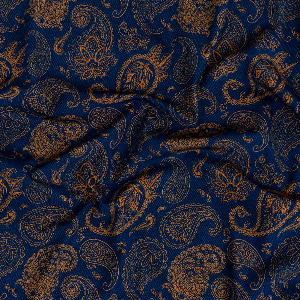 Estate Blue and Gold Paisley Caye UV Protective Compression Swimwear Tricot with Aloe Vera Microcapsules Estate Blue and Gold Paisley Caye UV Protective Compression Swimwear Tricot with Aloe Vera Microcapsules