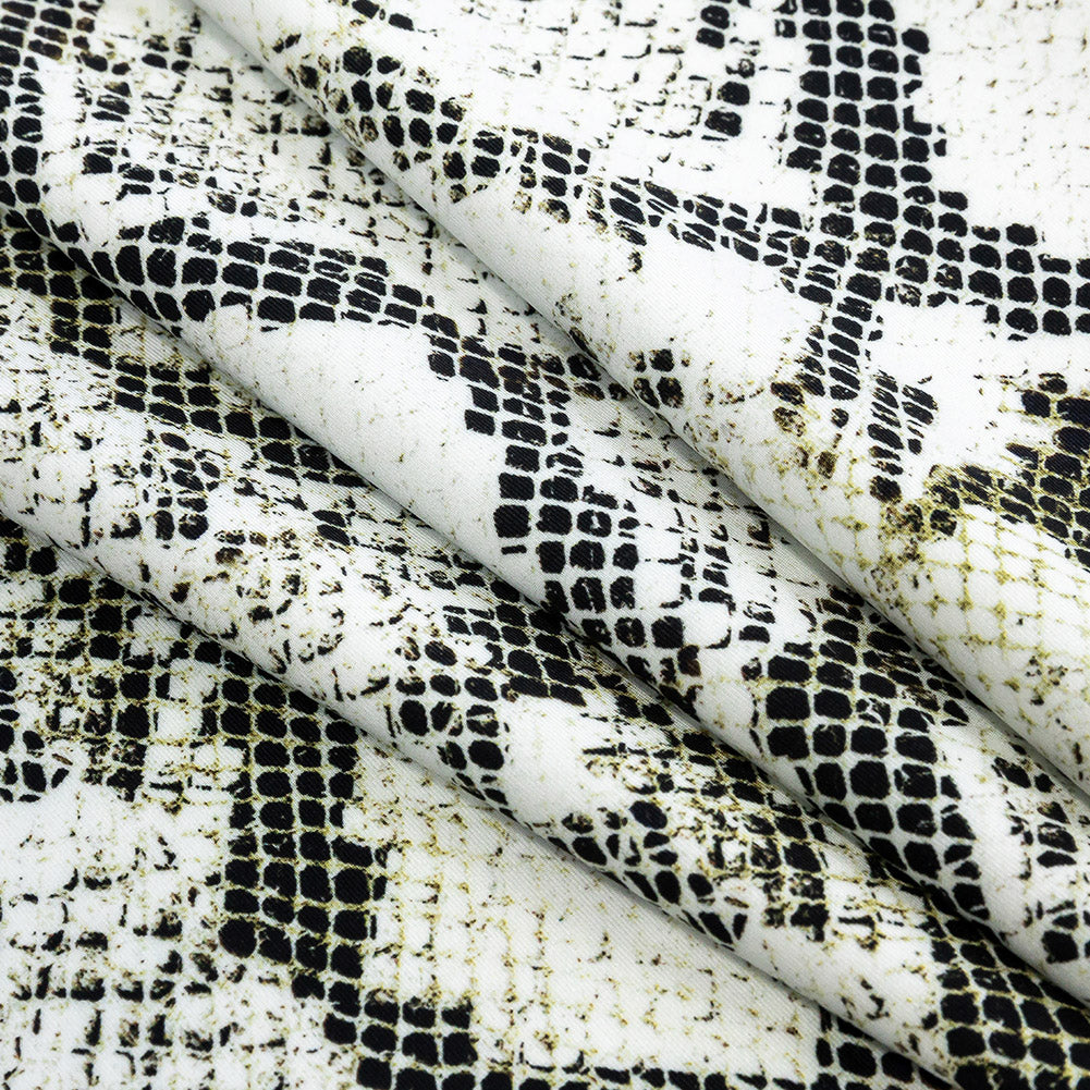 Compression Swimwear Tricot, UV Protective with Aloe Vera Microcapsules - White and Black Python - Caye Collection Folded Compression Swimwear Tricot, UV Protective with Aloe Vera Microcapsules - White and Black Python - Caye Collection Folded