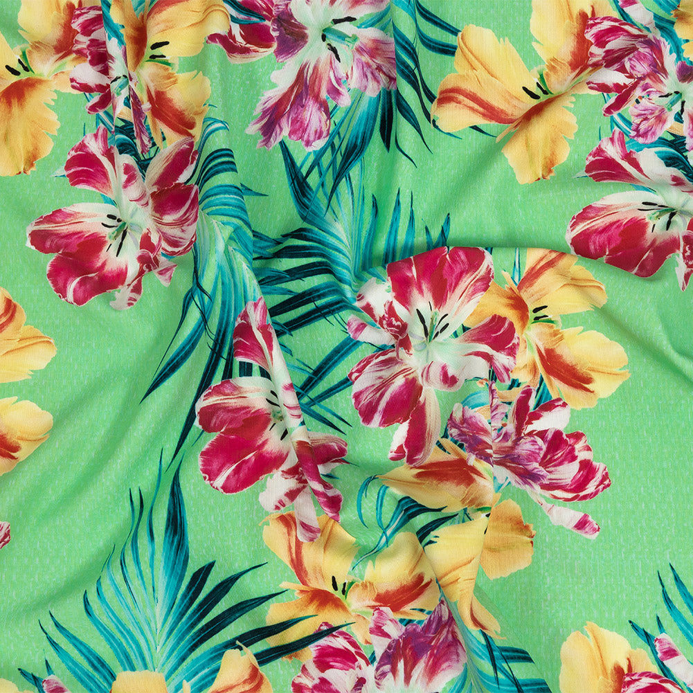 Compression Swimwear Tricot, UV Protective with Aloe Vera Microcapsules - Seafoam, Wild Orchid and Tangerine Tropical Floral - Caye Collection Compression Swimwear Tricot, UV Protective with Aloe Vera Microcapsules - Seafoam, Wild Orchid and Tangerine Tropical Floral - Caye Collection