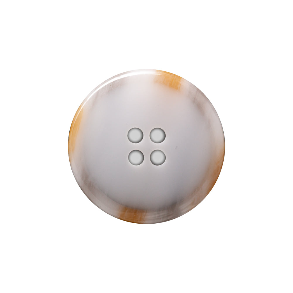 Italian White and Beige Abstract 4-Hole Plastic Button - 36L/23mm Detail Italian White and Beige Abstract 4-Hole Plastic Button - 36L/23mm Detail