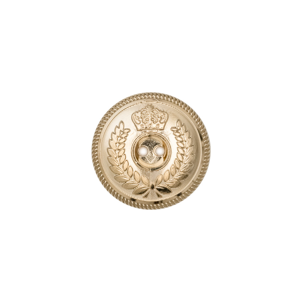Italian Gold 2-Hole Crest Button - 24L/15mm Italian Gold 2-Hole Crest Button - 24L/15mm