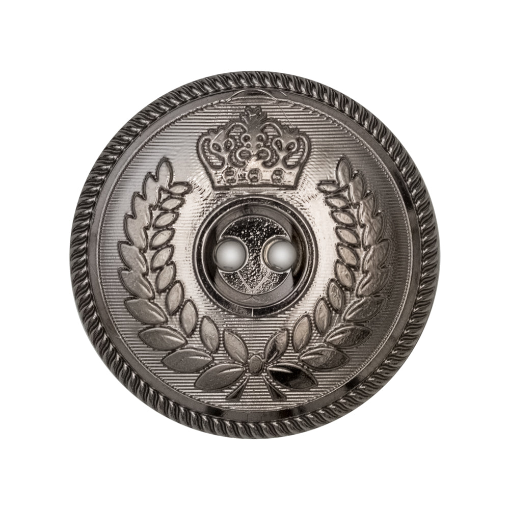 Italian Silver 2-Hole Crest Button - 44L/28mm Italian Silver 2-Hole Crest Button - 44L/28mm