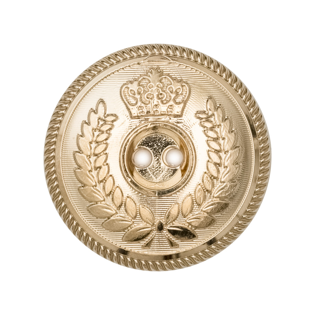 Italian Gold 2-Hole Crest Button - 44L/28mm Italian Gold 2-Hole Crest Button - 44L/28mm