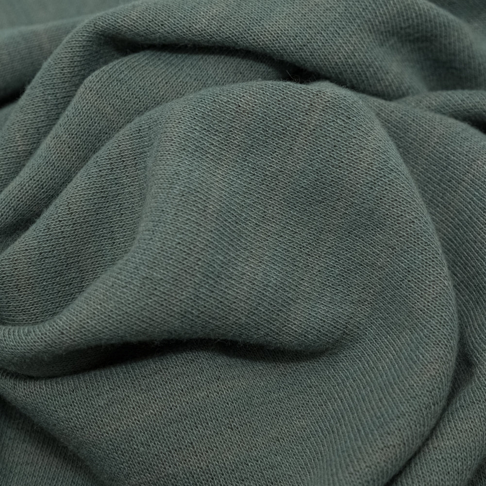 Italian Striped Sea Spray, Castor Gray and Adobe Rose Reversible Wool Double Knit Detail Italian Striped Sea Spray, Castor Gray and Adobe Rose Reversible Wool Double Knit Detail