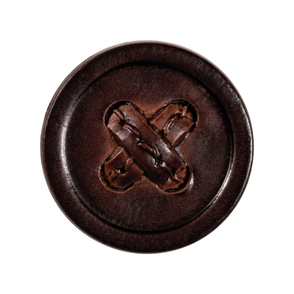 Brown Cross Stitch Plastic Shank Back Button - 44L/28mm Brown Cross Stitch Plastic Shank Back Button - 44L/28mm